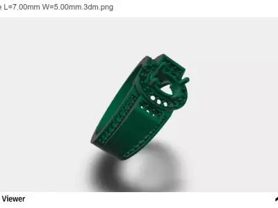 Men Ring With Oval Cut Center Stone 3D print model