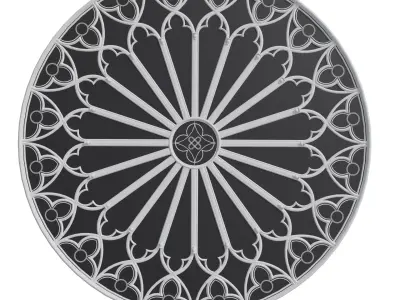 Rose window Gothic 3D model