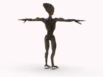 Grey Alien Low-poly 3D model purchase