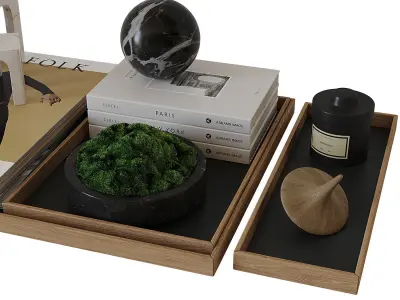 Decorative coffee table set 3 3D model