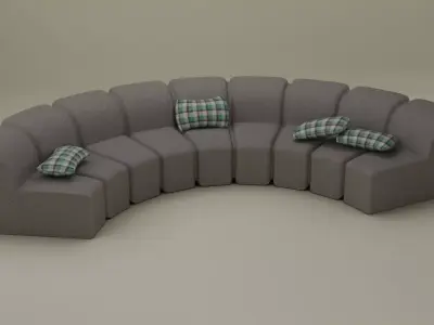 3D armchair and cushions 3D model