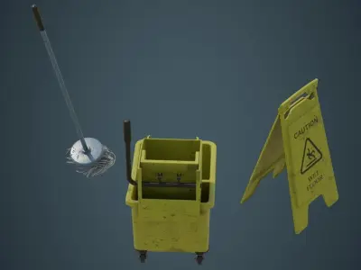 Mop Wringer 1B Low-poly 3D model