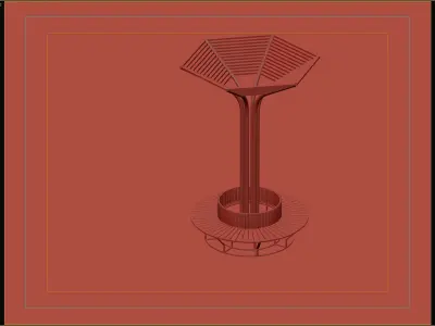 Modern Tree-Inspired Outdoor Seating with Canopy 3D model