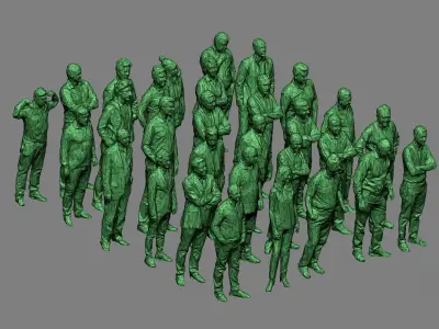 30 low poly people volume 1 Low-poly 3D model
