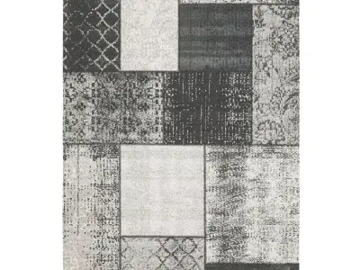 Lizeth Flatweave Grey Rug 3D model