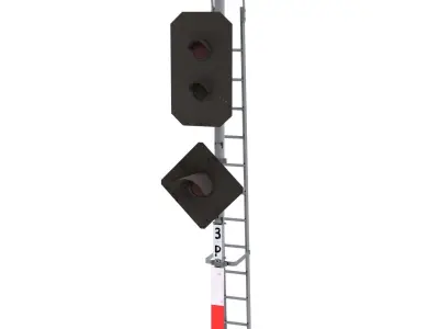 Train Traffic Light 14 3D model