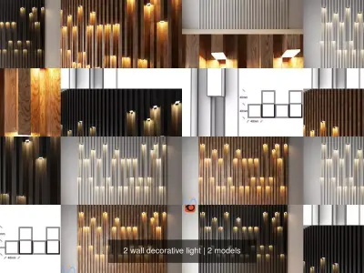 2 wall decorative light 3D Model Pack