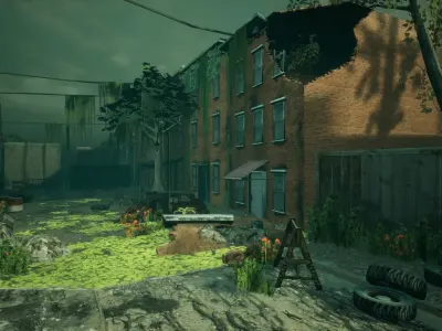 Abandoned City Unreal Low-poly 3D model