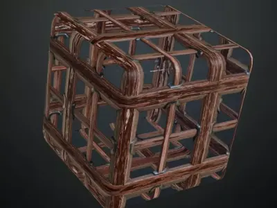 Medieval Heavy Timber Cage Lattice PBR Texture