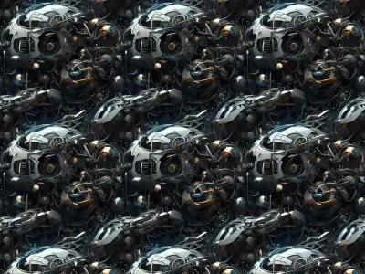 20 Seamless Sci-fi Patterns - Bulky Curved Texture Texture