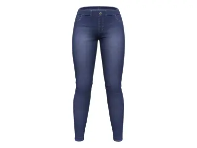 Dark Navy Denim Pants Low-poly 3D model