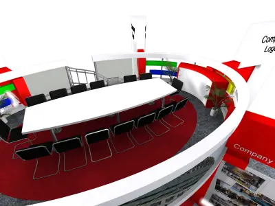 EXHIBITION PAVILION BOOTH 18M x 12M Low-poly 3D model