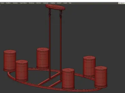 DAIMLEN OVAL CHANDELIER Low-poly 3D model