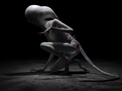 Alien Covenant Neomorph 3D Model Low-poly 3D model