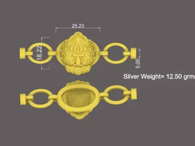 Peacock Bracelet Design for silver Casting 3D print model