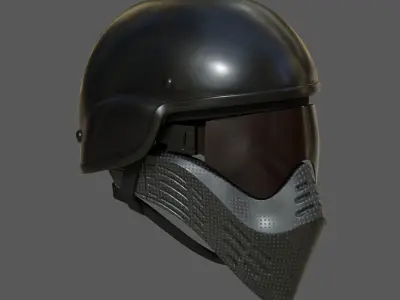 Helmet scifi military combat 3d futuristic technology  Low-poly 3D model