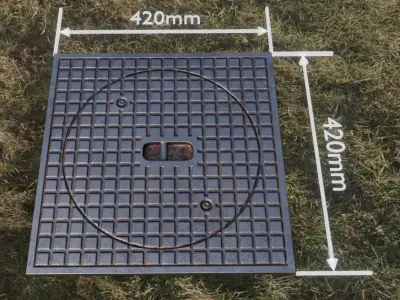 Low-Poly Sewer Cover 5 Low-poly 3D model