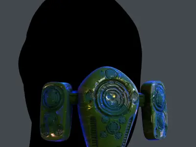 Gas mask helmet scifi Low-poly character art game space  Low-poly 3D model 4