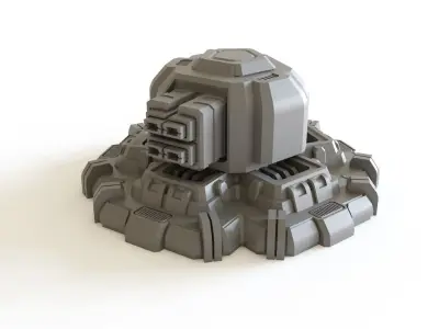 Sci fi turret emplacement 02 for tabletop scenery 3D print model