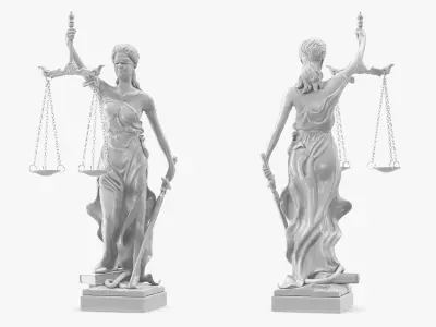  Statue Justice Themis Made of Stone 