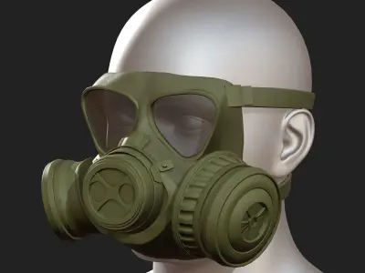 gas mask helmet scifi futuristic Low-poly 3D model Low-poly 3D model