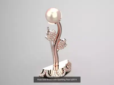 The Couture Sparkling Garden Brooch Collection 3D Model Pack