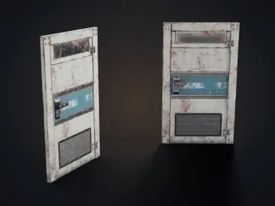 Metal Door Low-poly 3D model