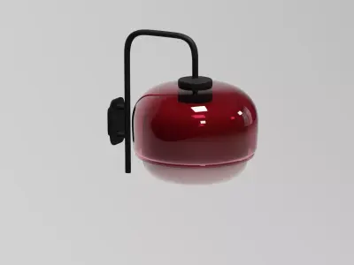 Dopamine Wall Lamp - Vibrant Glass Sconce -5 Color Variants  Low-poly 3D model