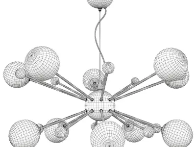 URSA modern 10 light ceiling pendant Low-poly 3D model