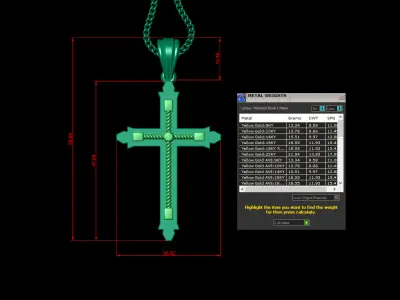 Cross Light Gold 4CP080 3DM STL 3D print model