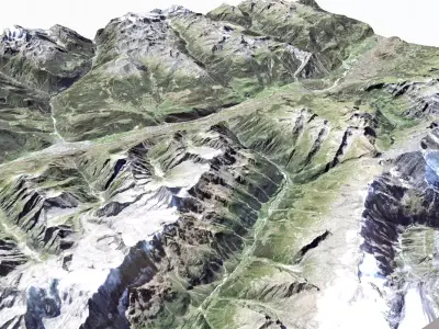  Mountain landscape Swiss Alps  3D model