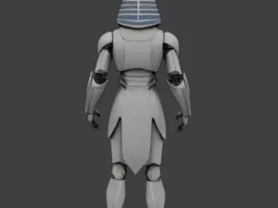 Futuristic Anubis Cyborg Robot Sci-Fi Egyptian God Mech Low-poly 3D model