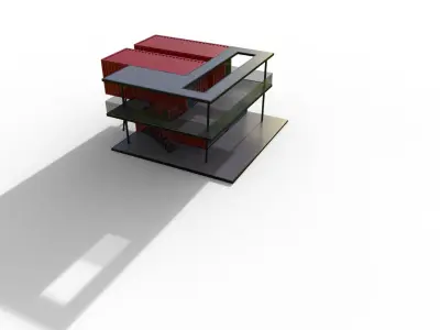 CONTAINER HOUSE Low-poly 3D model
