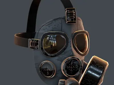 Gas mask helmet 3d model scifi Low-poly  Low-poly 3D model 179