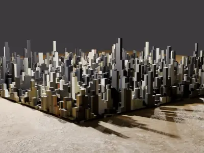 NeoBlock Skyline Grid Low-poly 3D model