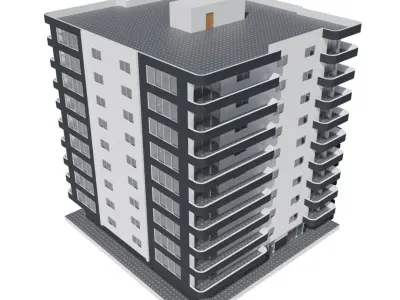 Residential Building with internal 5 3D model