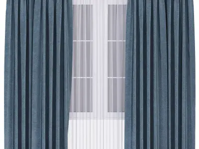 Curtain for interior 02 3D model