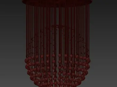 Contemporary Crystal Ball Chandelier 3D model