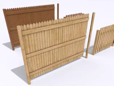 Wooden Fences Pack 1 Low-poly 3D model