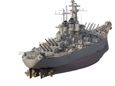 US NAVY 1940S Batlleship USS Montana 3D model