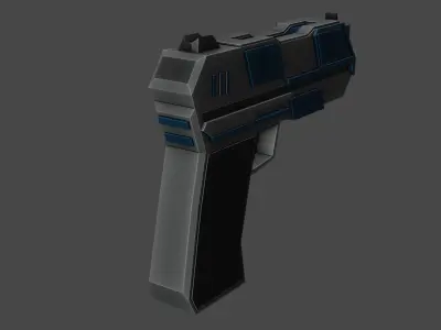 Sci-Fi Pistol Gun Low-poly 3D model