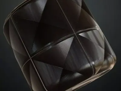 Glossy Obsidian Pyramidal Tiles PBR Seamless Texture