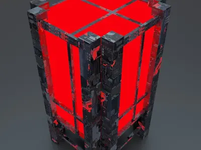 sci-fi Japanese lantern  3D model