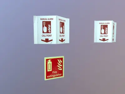 Fire Stickers Low-poly 3D model