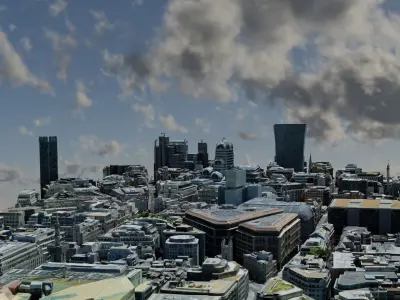 Downtown Low-poly 3D model city of london Low-poly 3D model