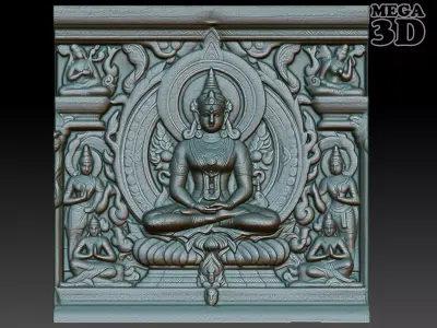 Indian Temple Wall basrelief 23 240619 3D print model