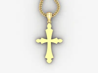 Light Gold 18K Cross Pendant 1CP032 3D print model buy