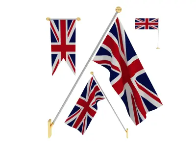 Flags of United Kingdom 3D model