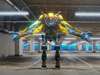 Futuristic Robot Photorealistic Character blender 3D model 3D model