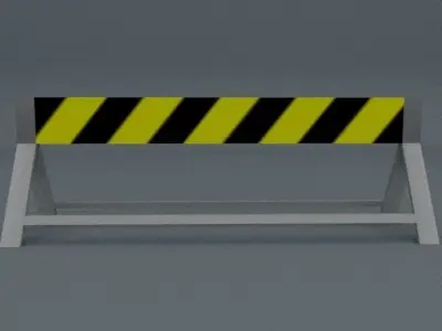 Road Block Package Low-poly 3D model